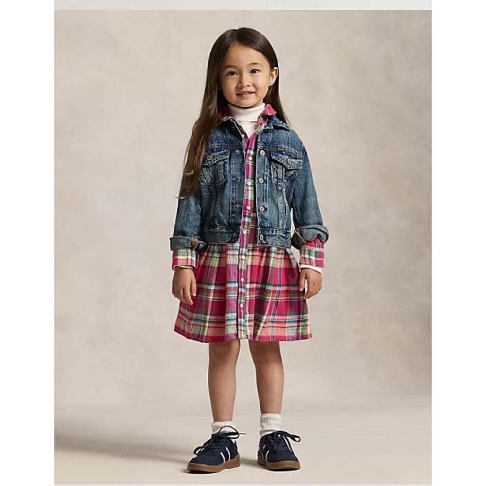 Ralph Lauren Polo pink plaid dress Sz 6 Girls Super Cute